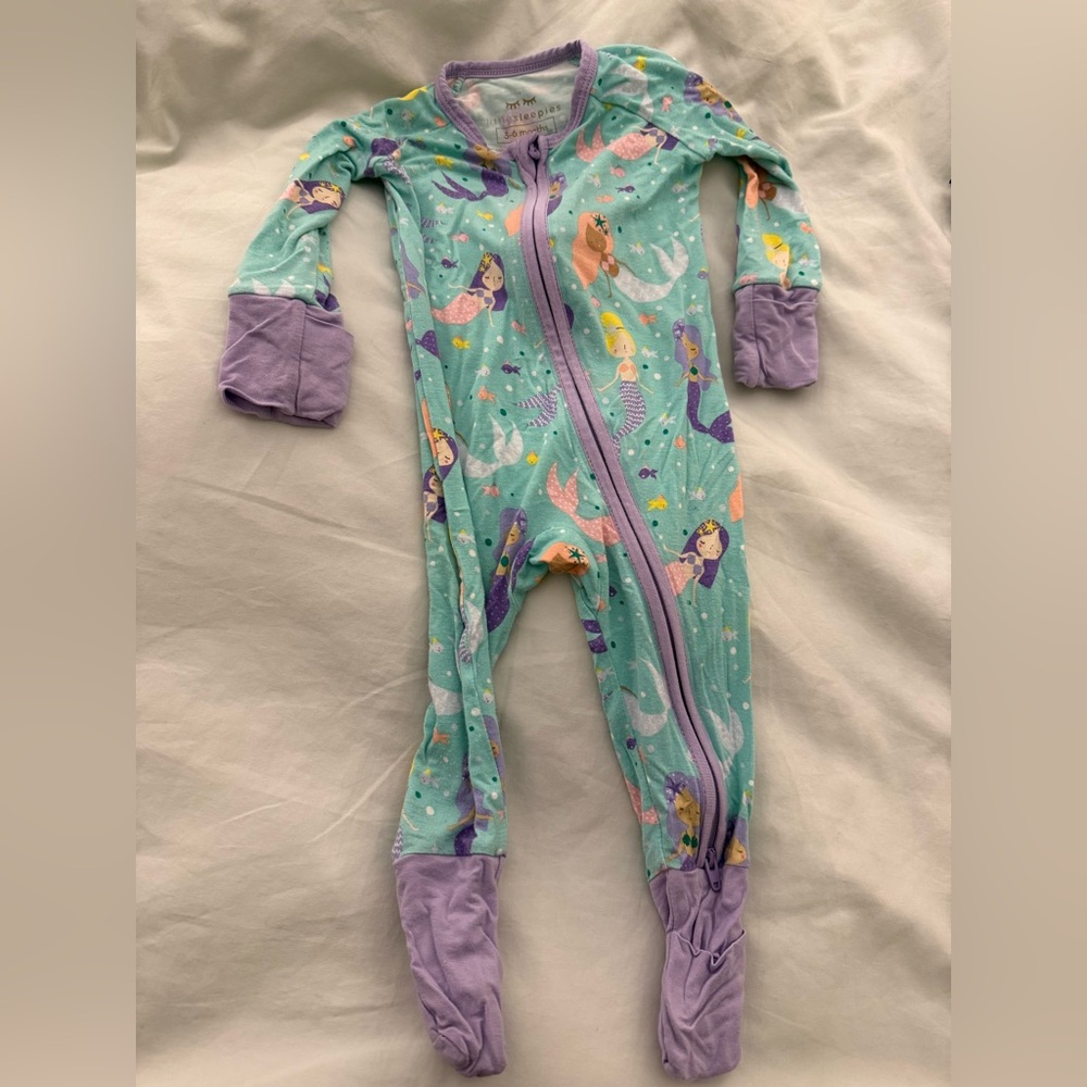 Little Sleepies Purple and Green Footies One Piece